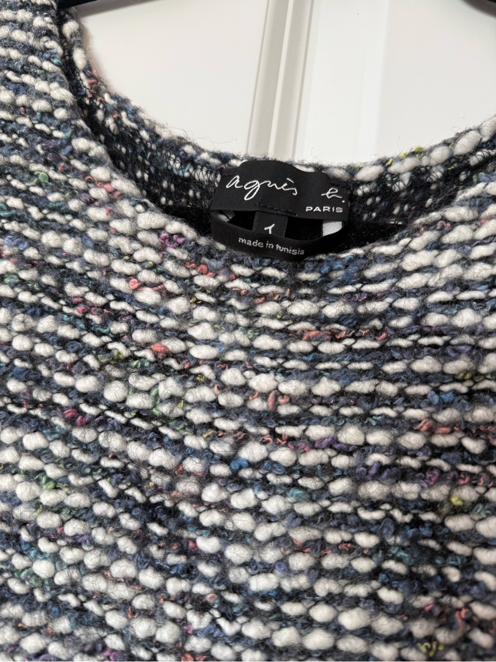 Agnés b. French Sleeveless Tweed Shift Designer Mini/Midi Dress
